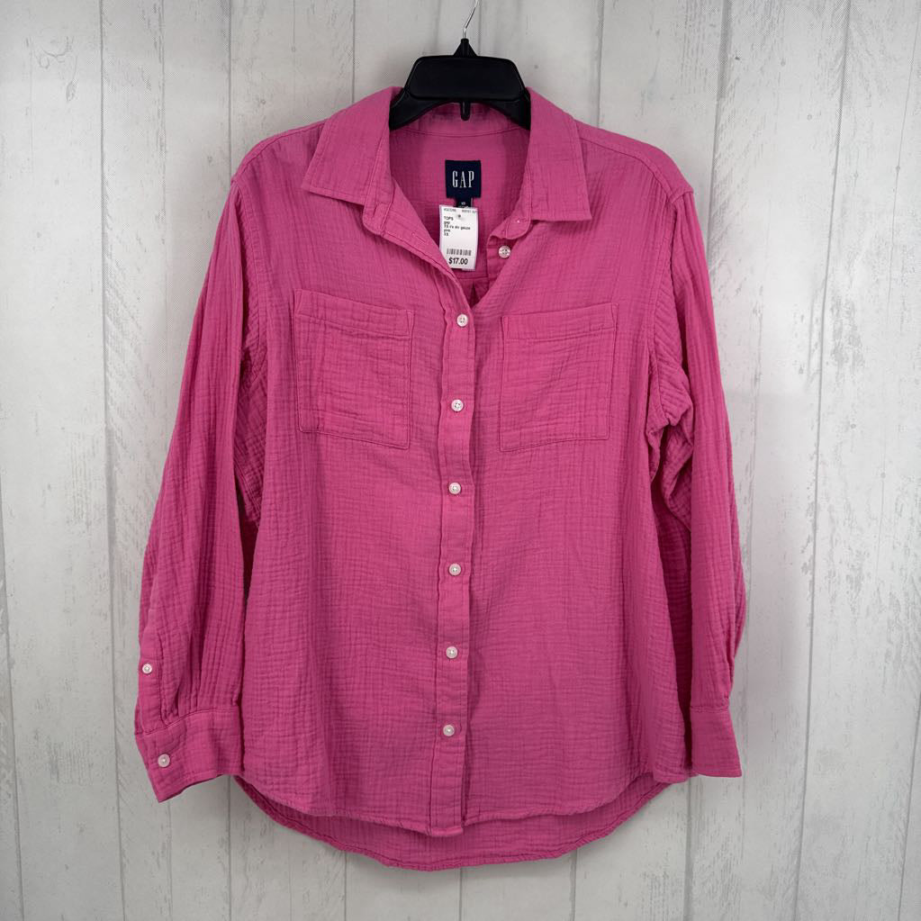 XS l/s slv gauze button shirt