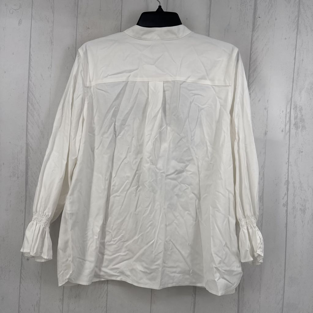 10 l/s flower print hhalf button top