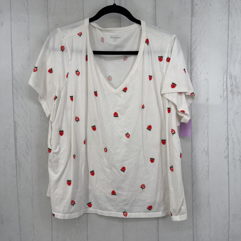 XXL s/s strawberry v-neck top