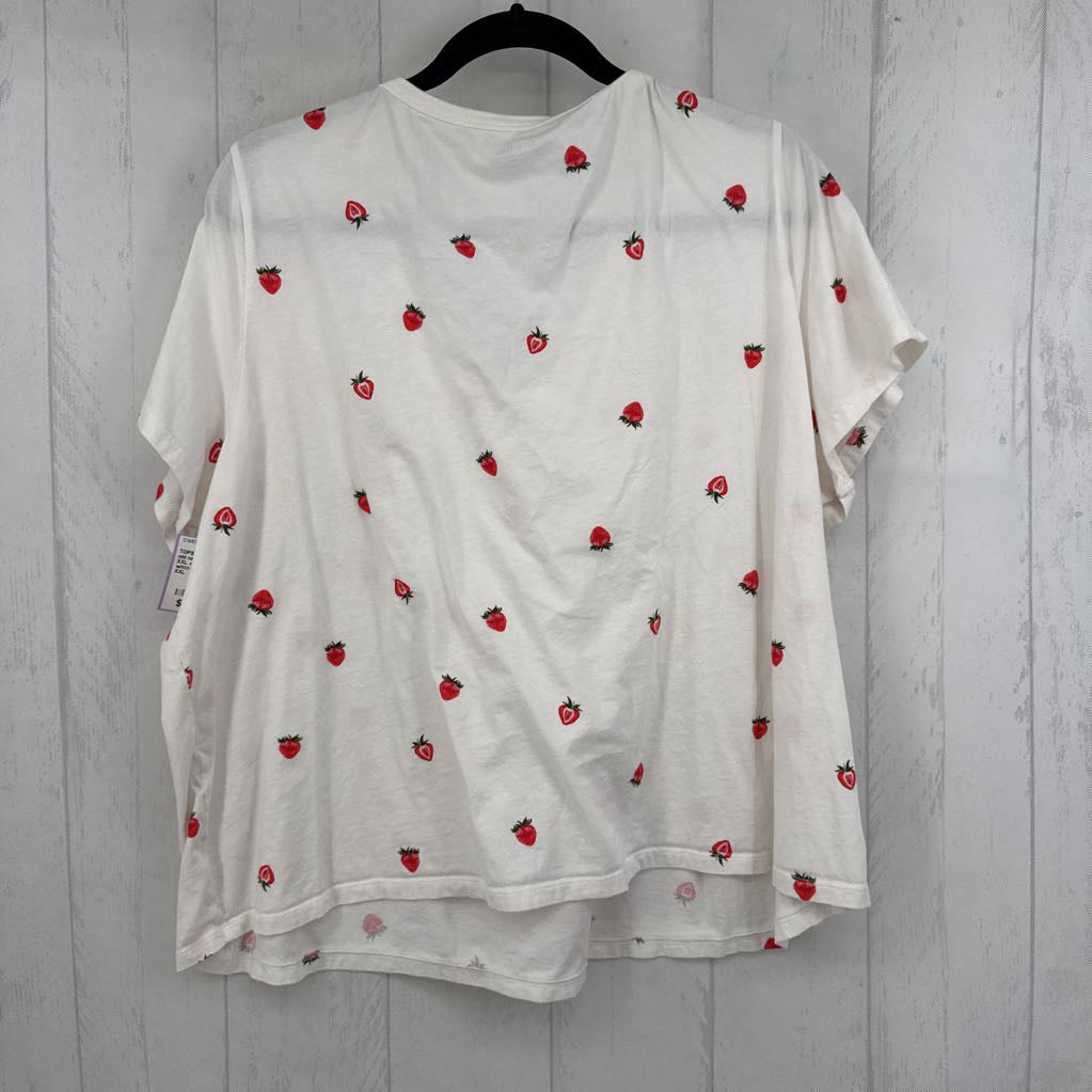 XXL s/s strawberry v-neck top