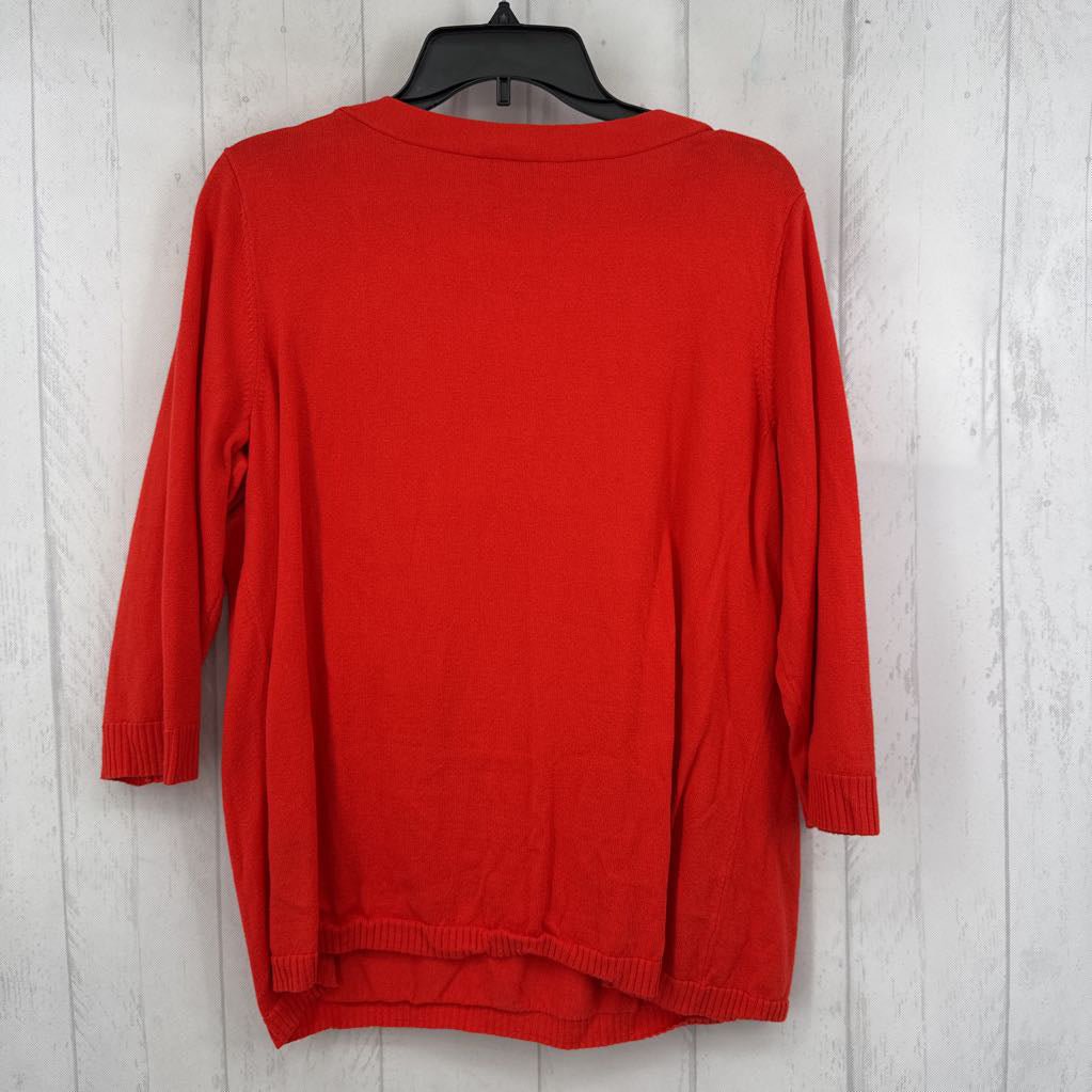 L boat neck 3/4 slv top