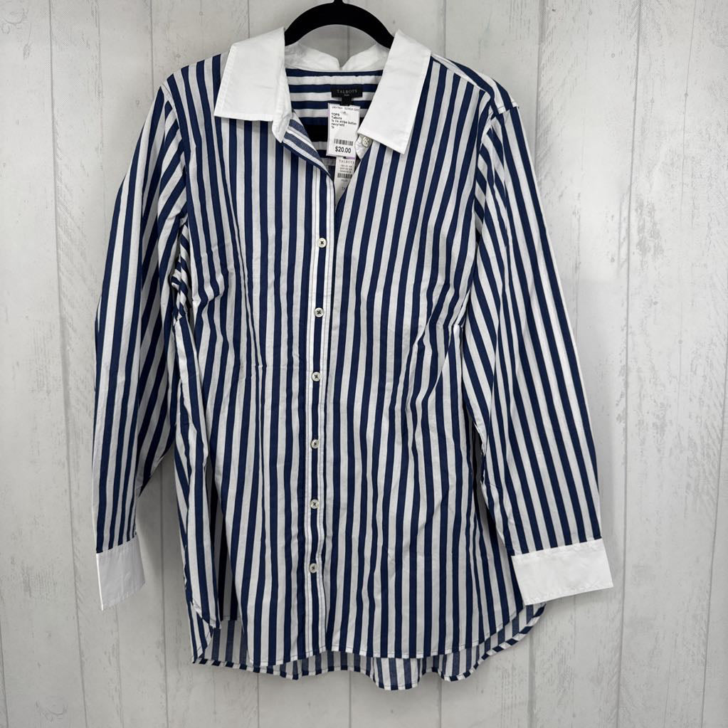 1x l/s stripe button shirt
