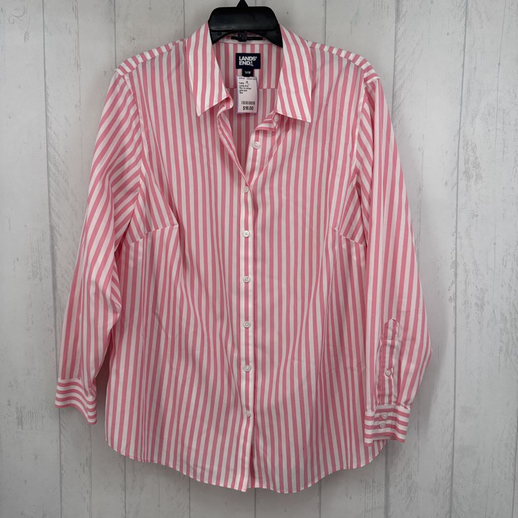 16w l/s stripe button down shirt