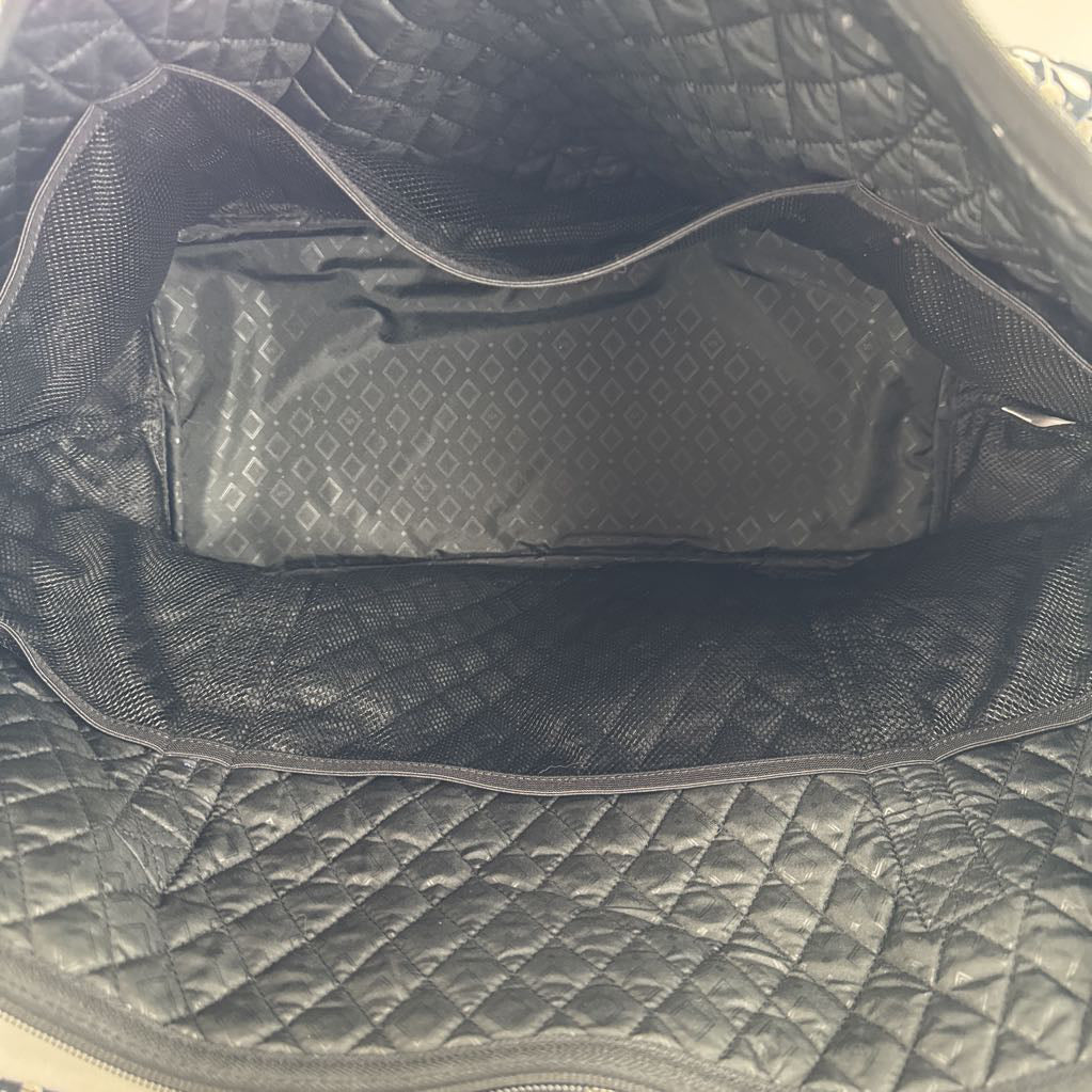 lg floral quilted top zip tote/carry on
