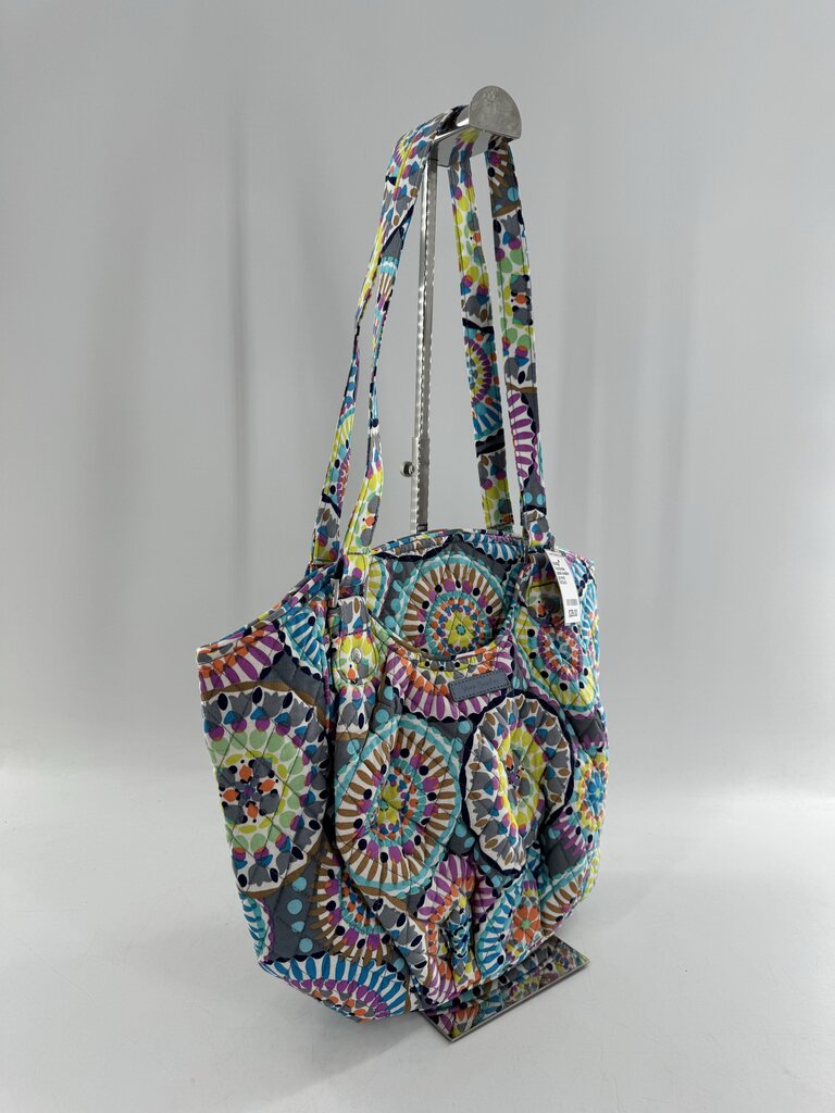 quilted medallion print shoulder bag