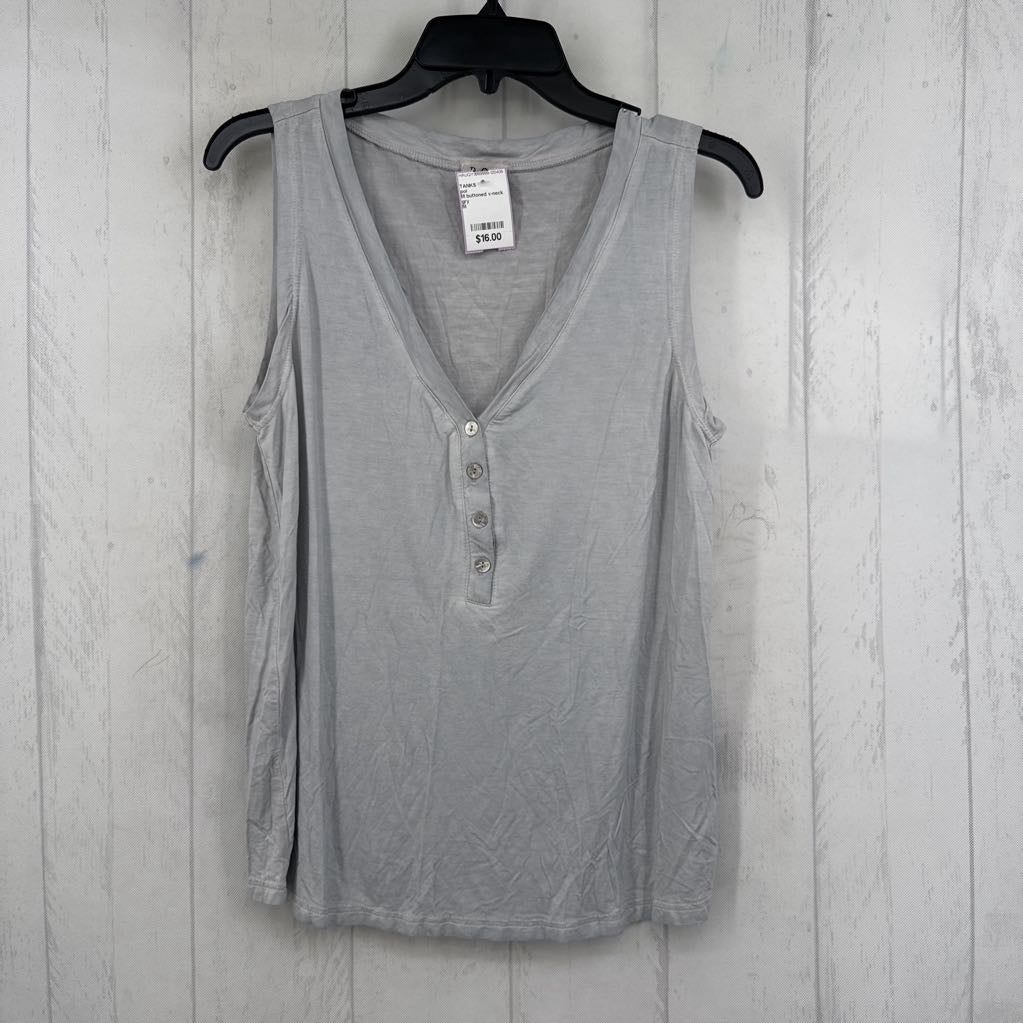 M buttoned v-neck tank