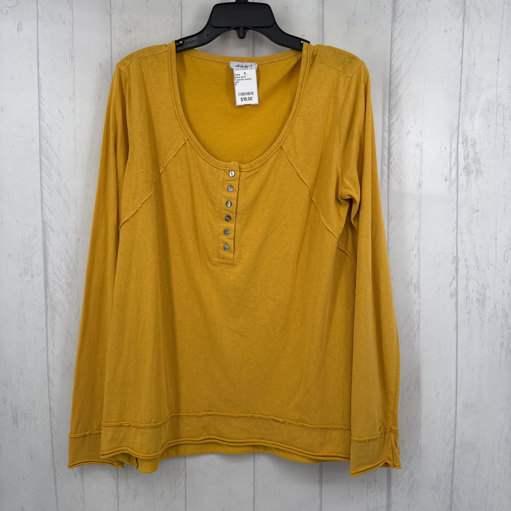 S quarter button down l/s tee