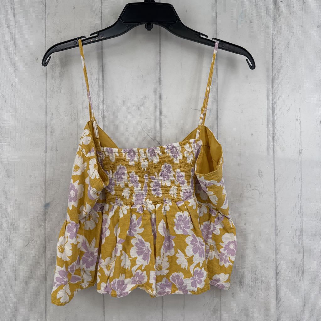 XL flo print crop peplum tank