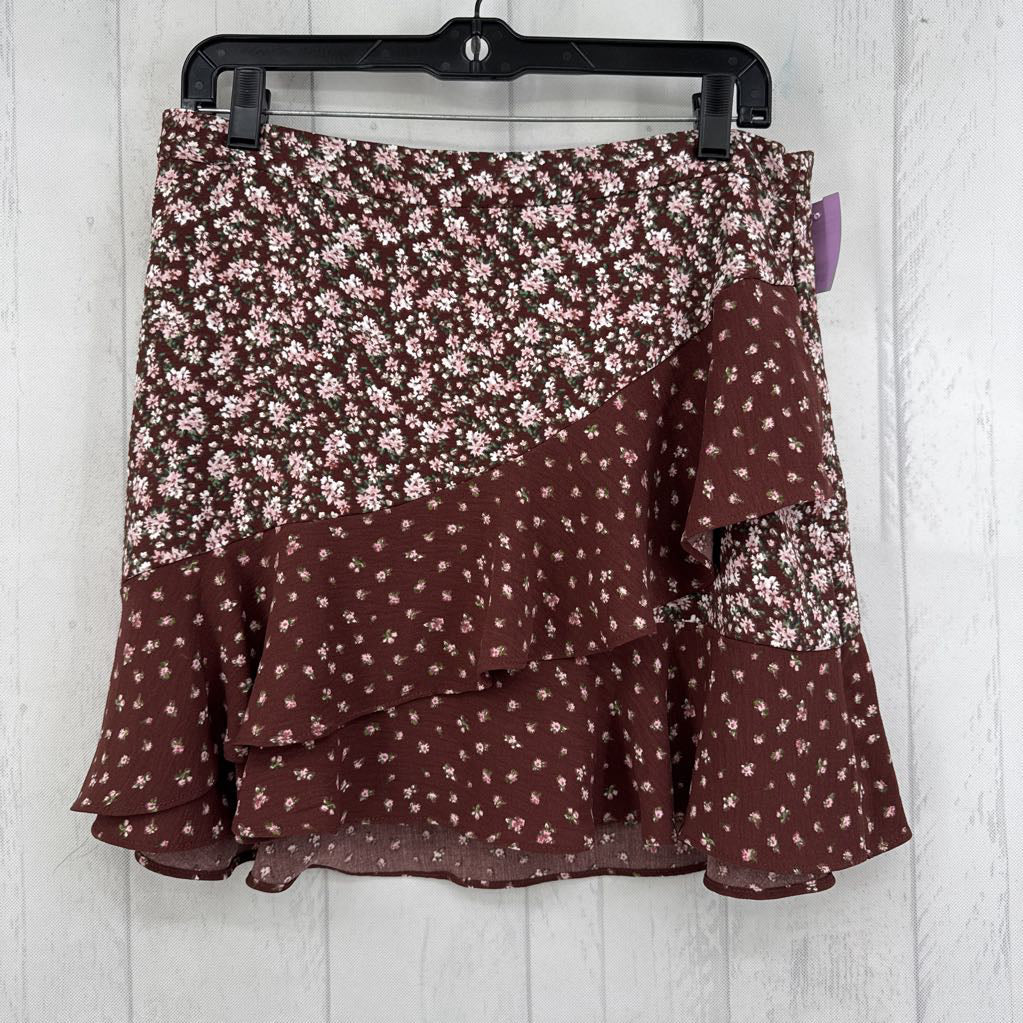 L flo print ruffled skirt