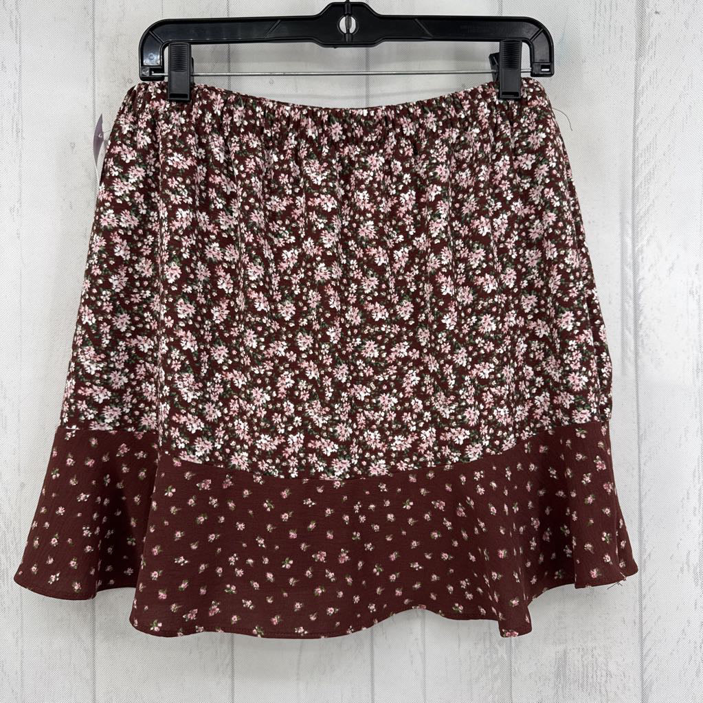 L flo print ruffled skirt