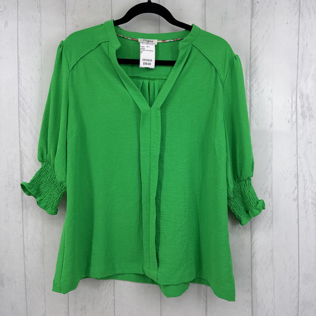 M split neck elbow slv top