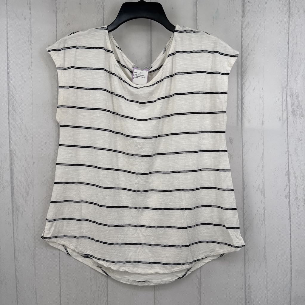 XL striped cap slv tee