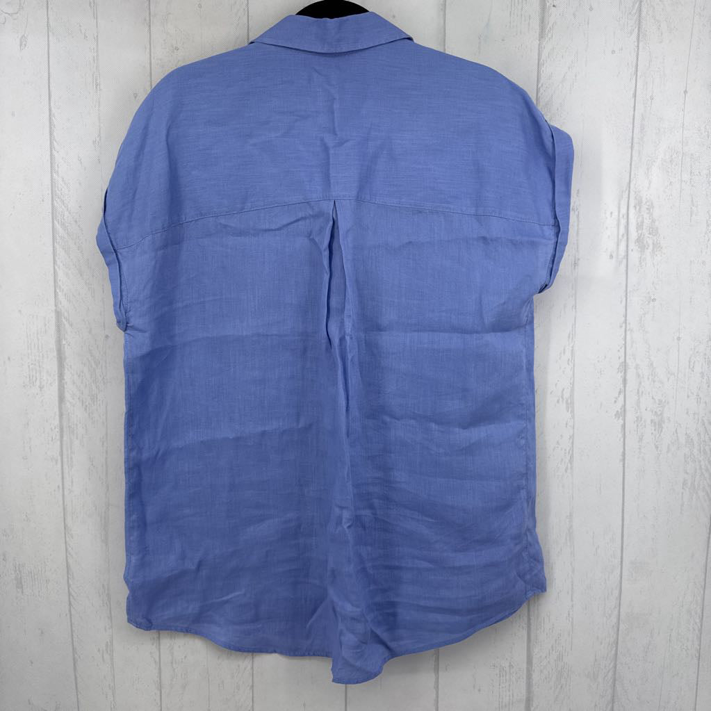 L linen button down s/s top