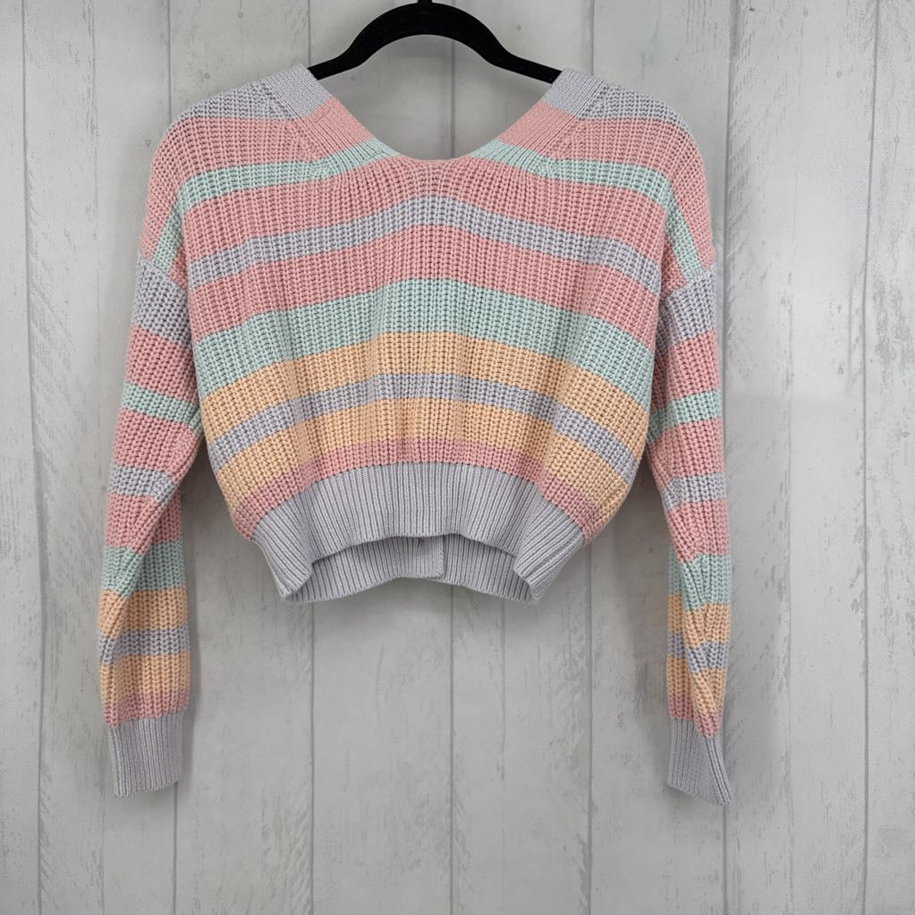 S striped button front cardi