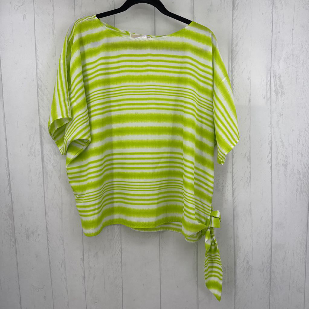 XL striped drop shoulder s/s top