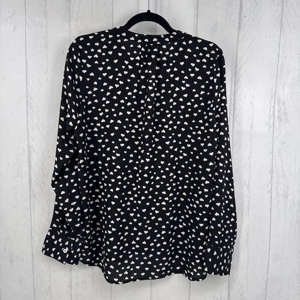 M heart print l/s top