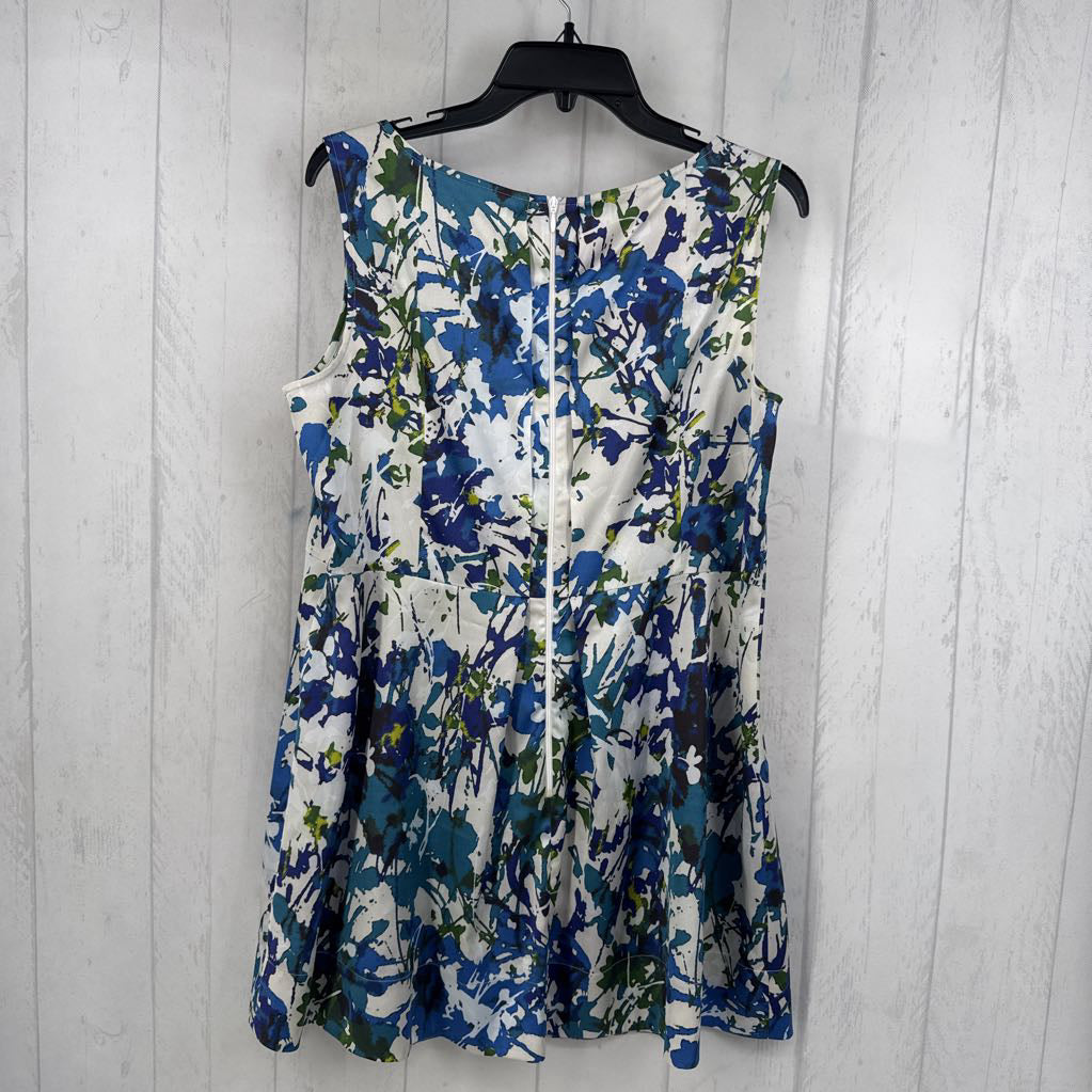 12 slvls watercolor floral print silky dress