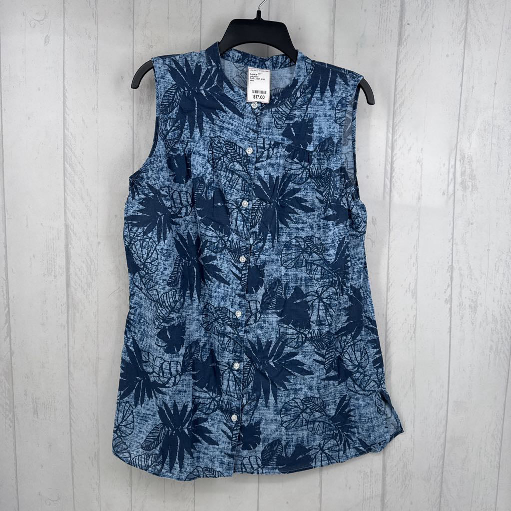 R40 L leaf print slvls button shirt