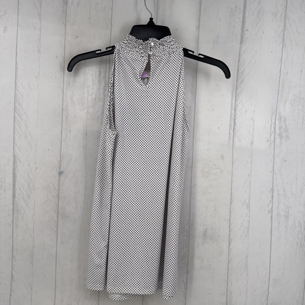 R69 M dot print mock neck tank