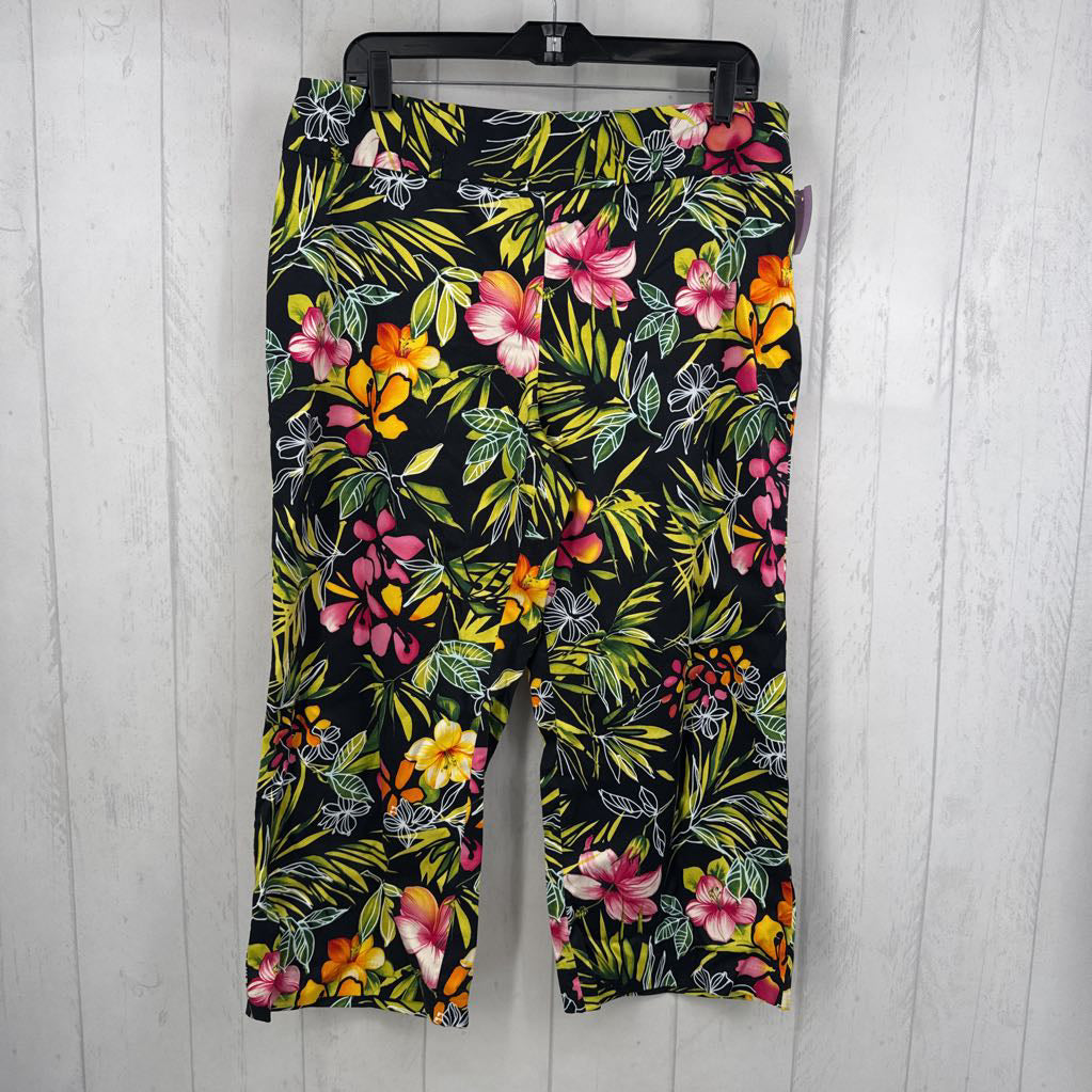 14 tropical print pull-on capris