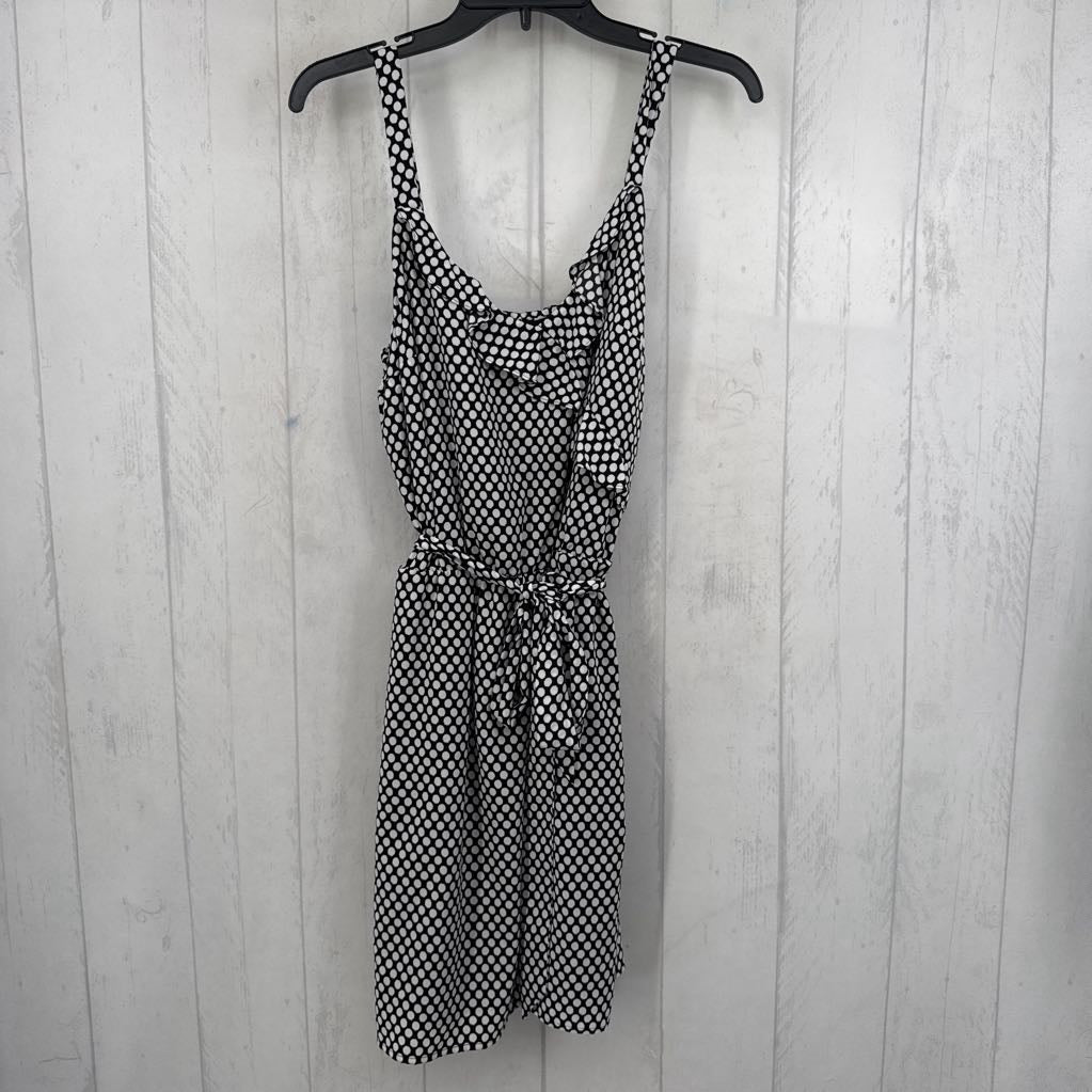 M polka dot belted slvls dress