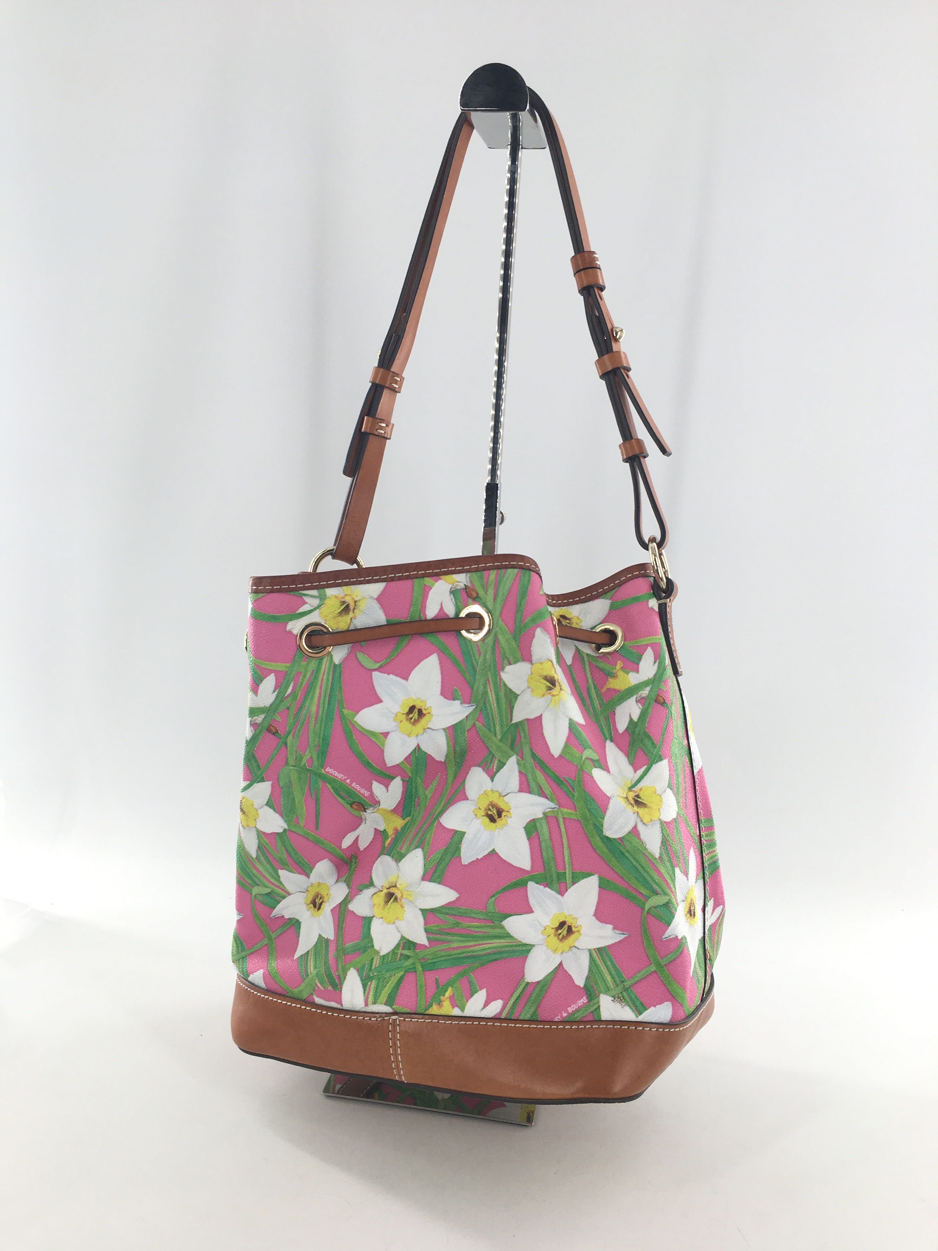 floral drawstring bucket shoulder baq