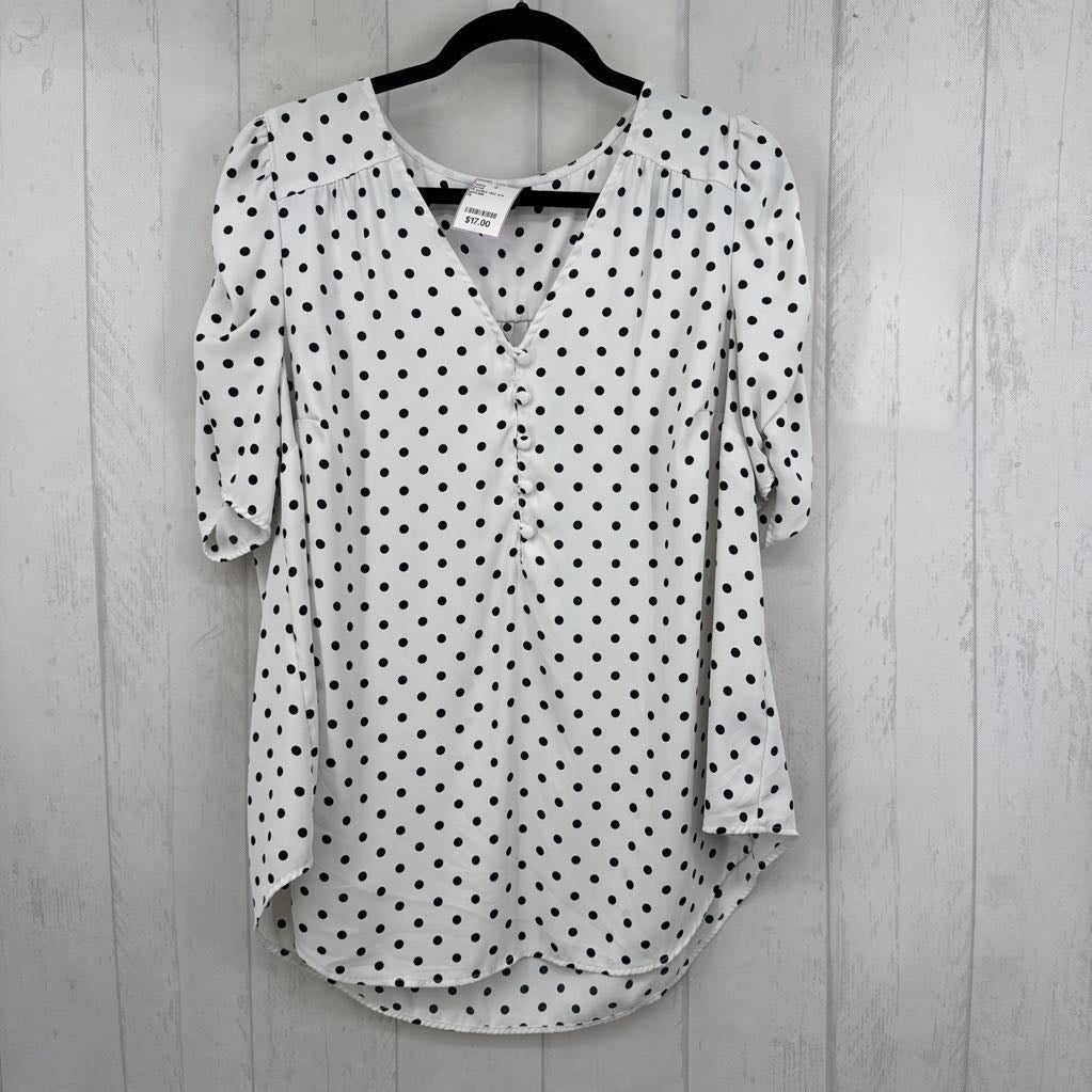 1X polka dot s/s top