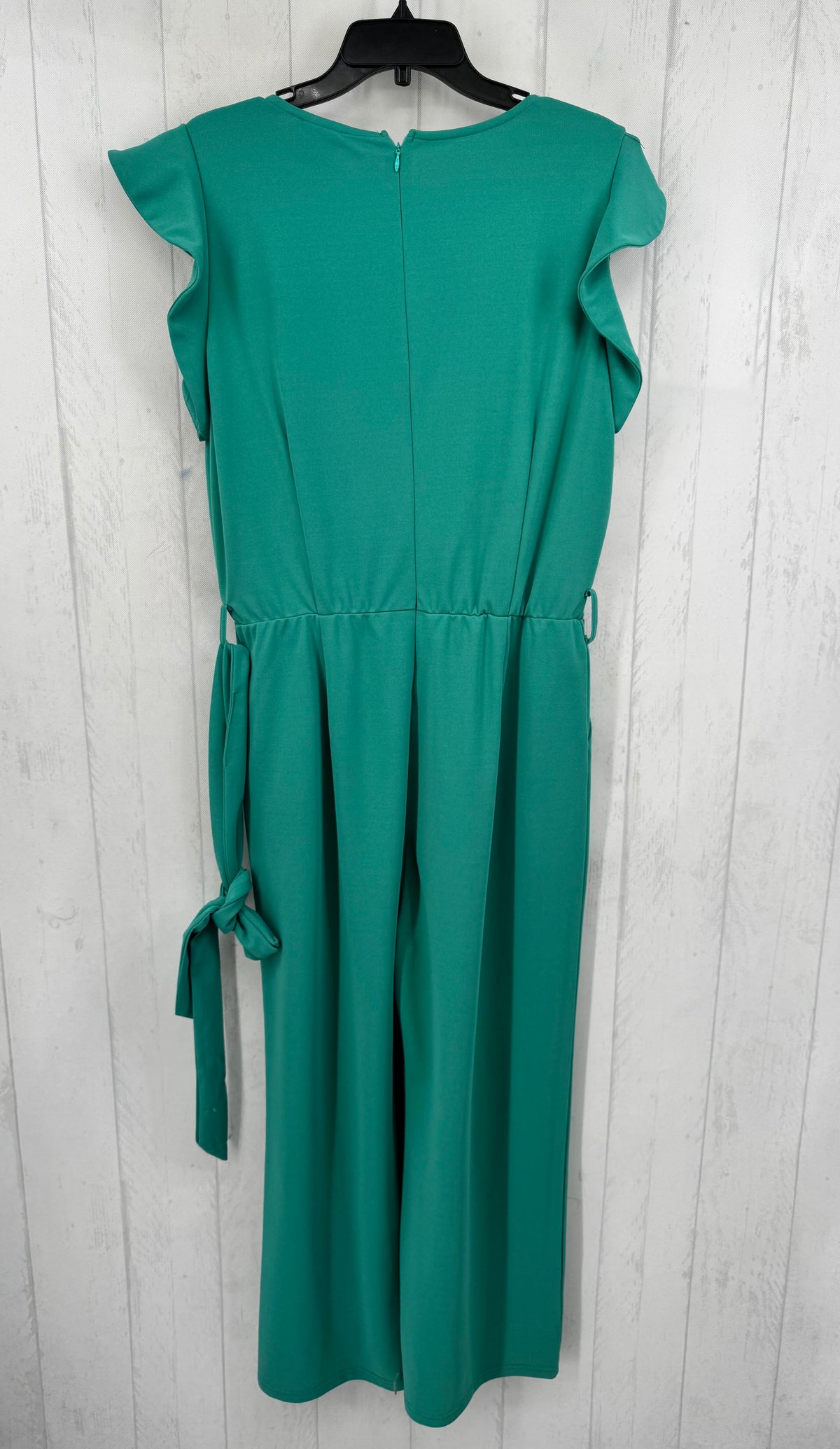 XL belted ruffle slv jumpsuit
