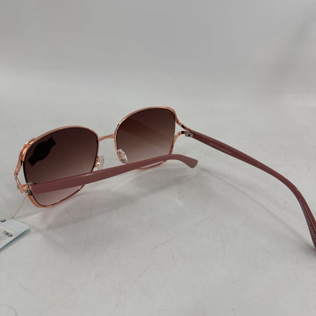 rose gold & pink frame sunglasses