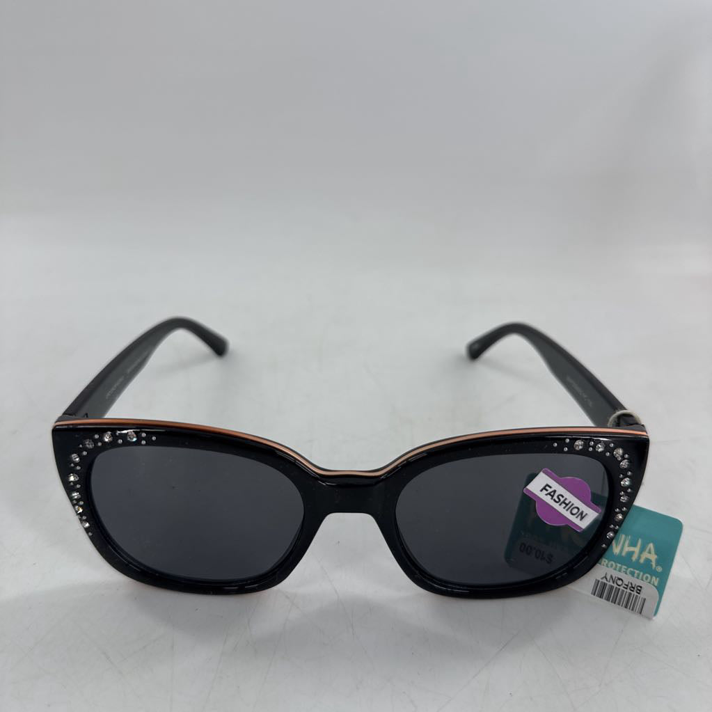 embelished black frame sunglasses