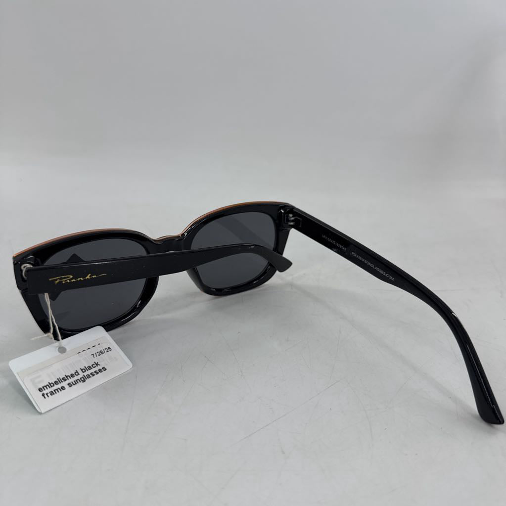 embelished black frame sunglasses
