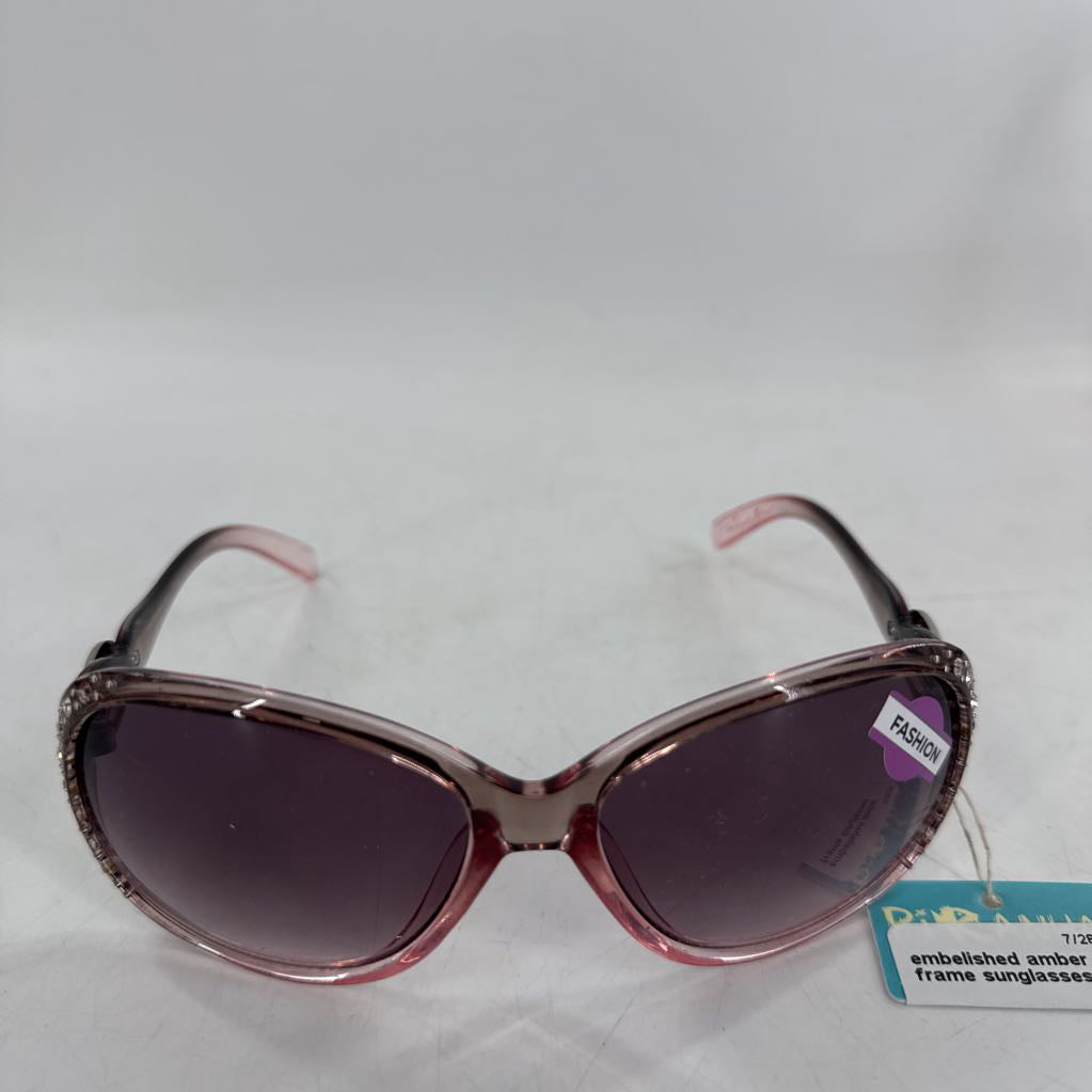 embelished amber frame sunglasses