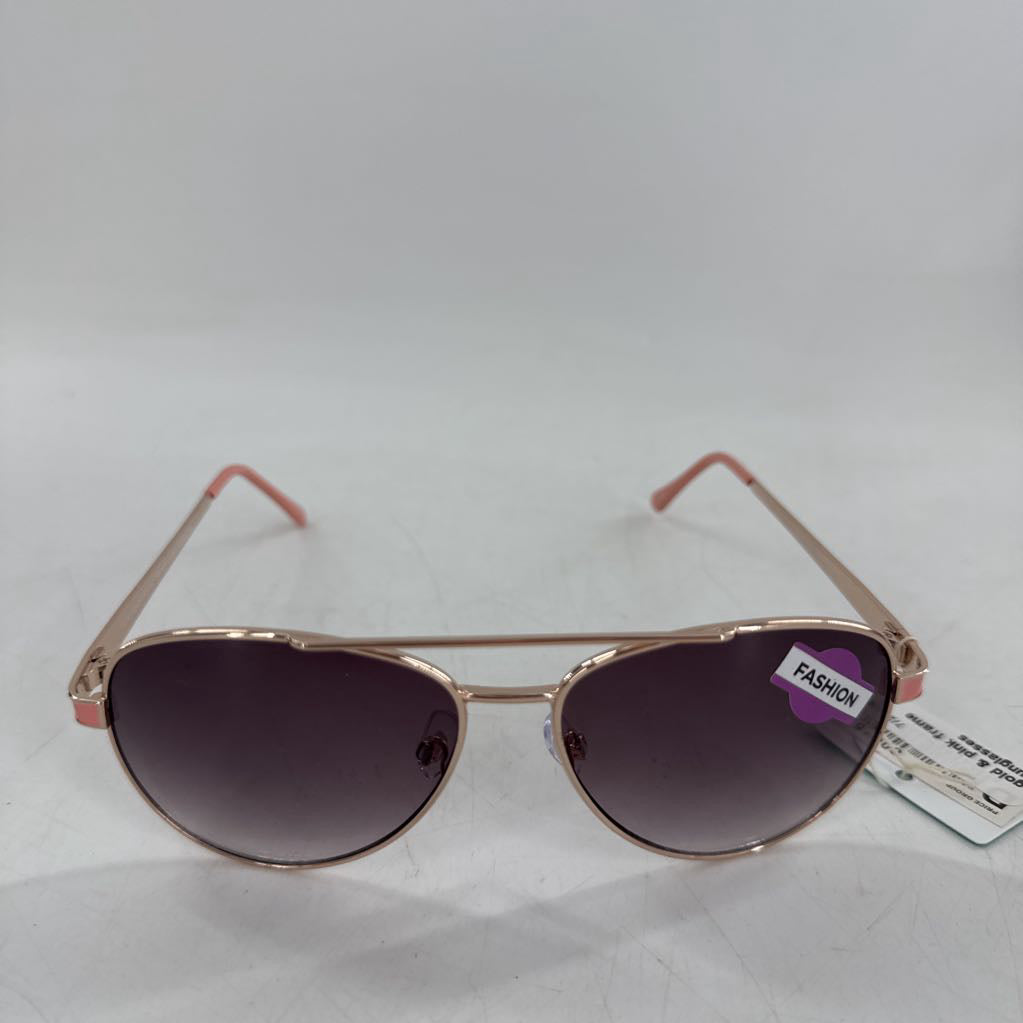 gold & pink frame sunglasses