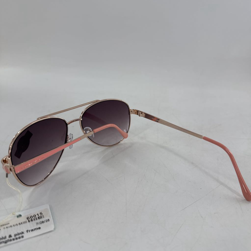 gold & pink frame sunglasses