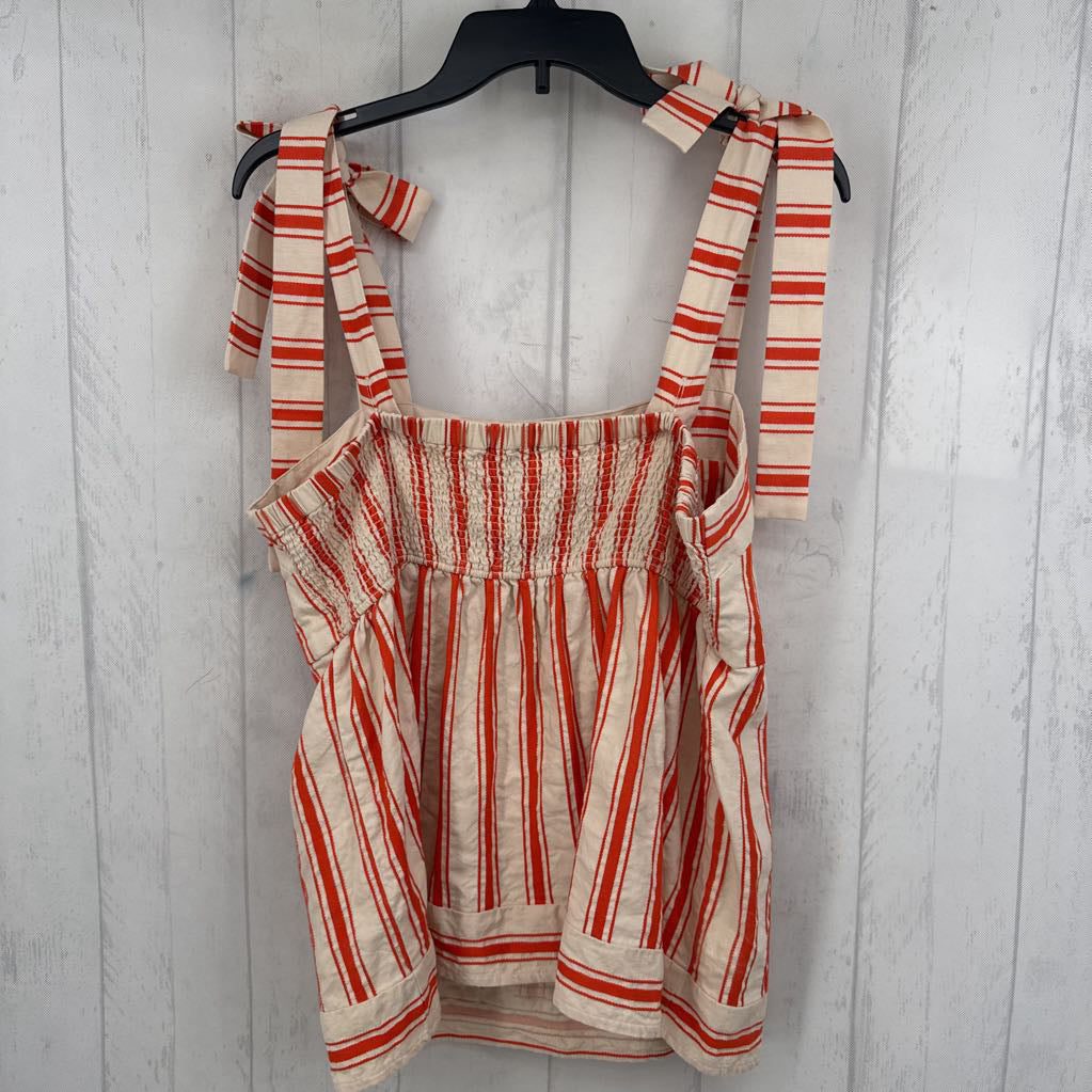 L striped peplum tank