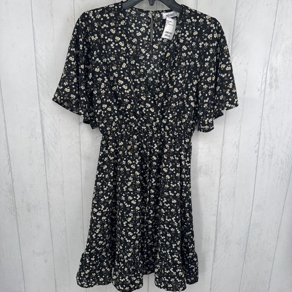 S crossover flo print s/s dress