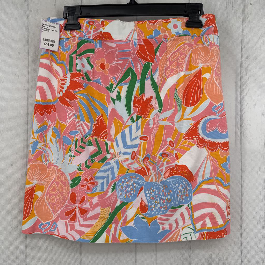 4 flo print twill skirt