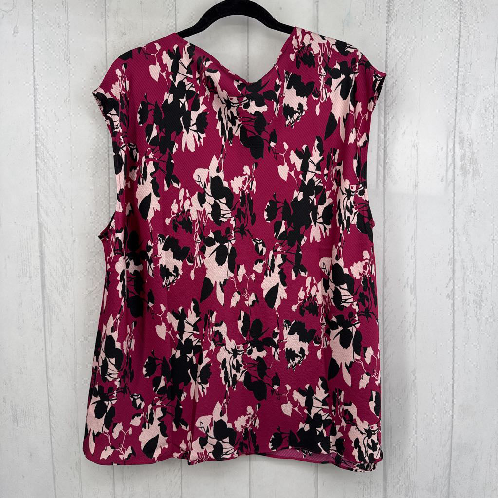 2X flo print draped front tank