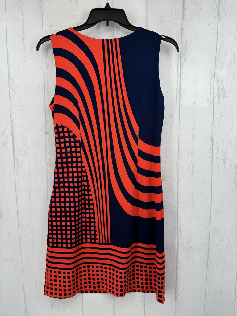 8 printed notch neck slvls sheathdress