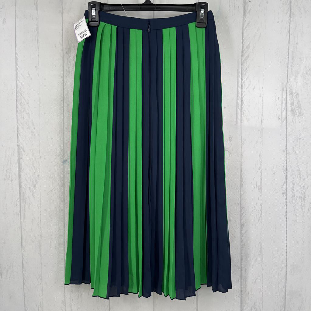 R89 0 stripe pleated skirt
