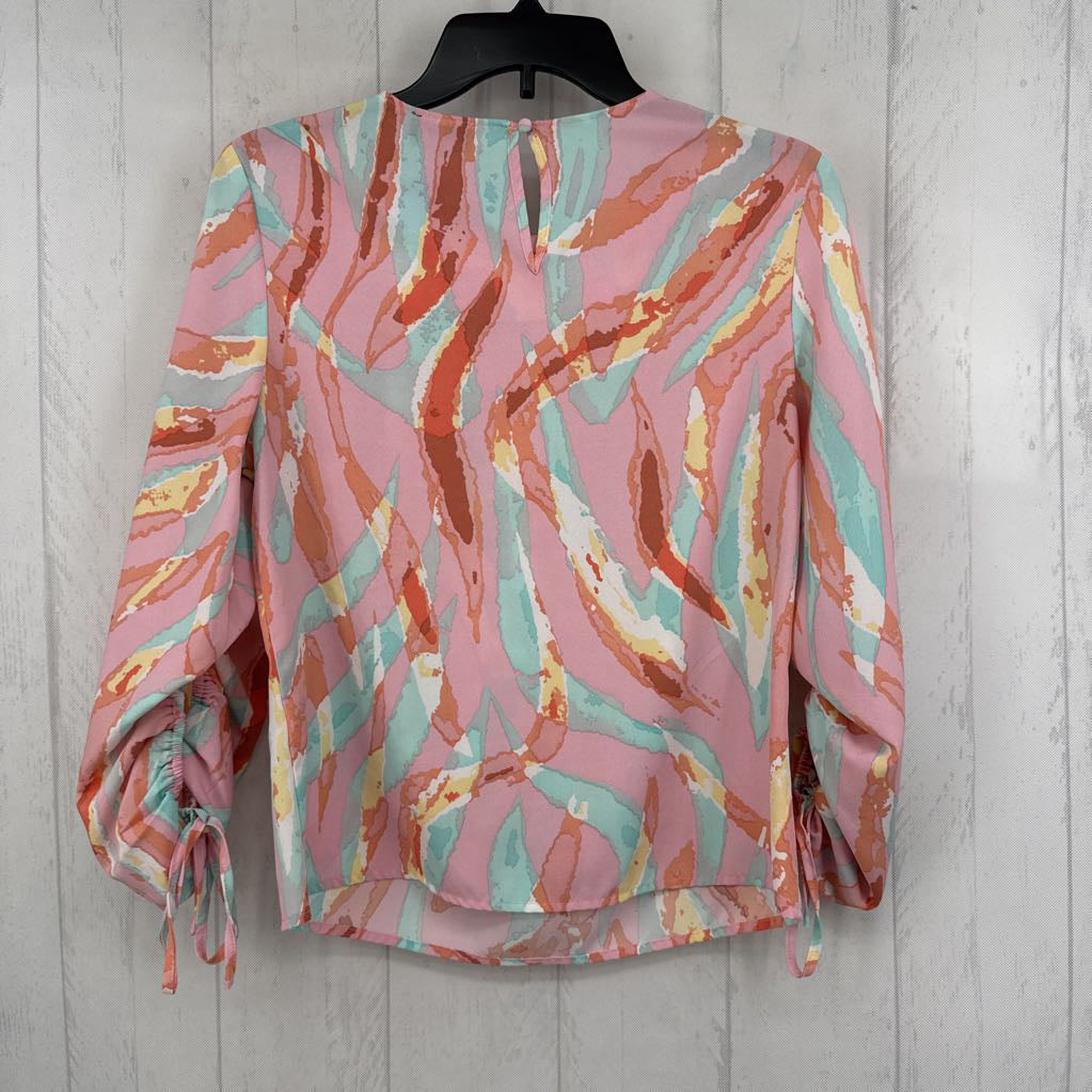 S colrful tied slv top