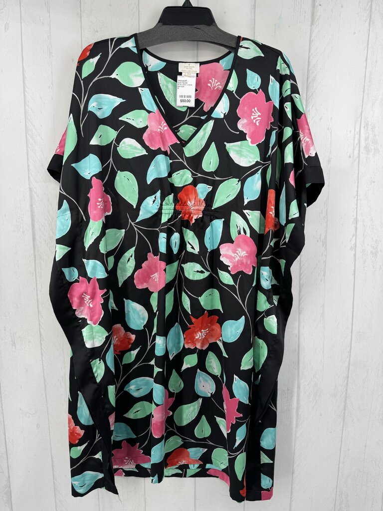M flo print v-neck drop shoulder dress