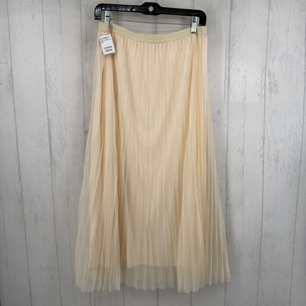 L pleated tulle maxi skirt