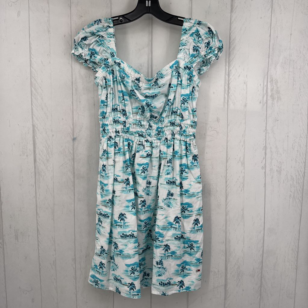 XS palm tree smocked dress