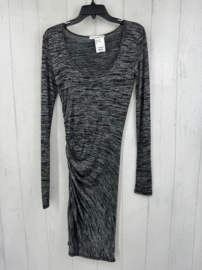 XS l/s marled ruched dress