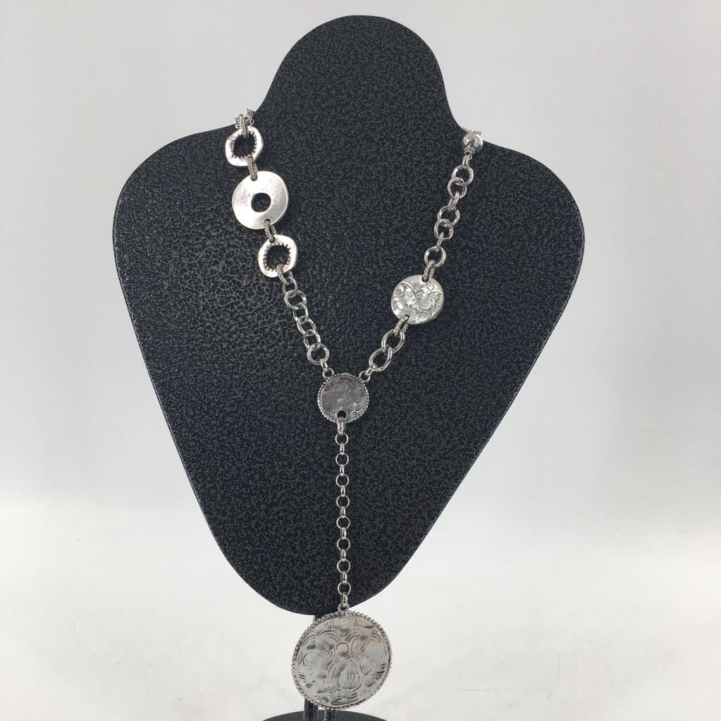 20" silver coin charm necklace
