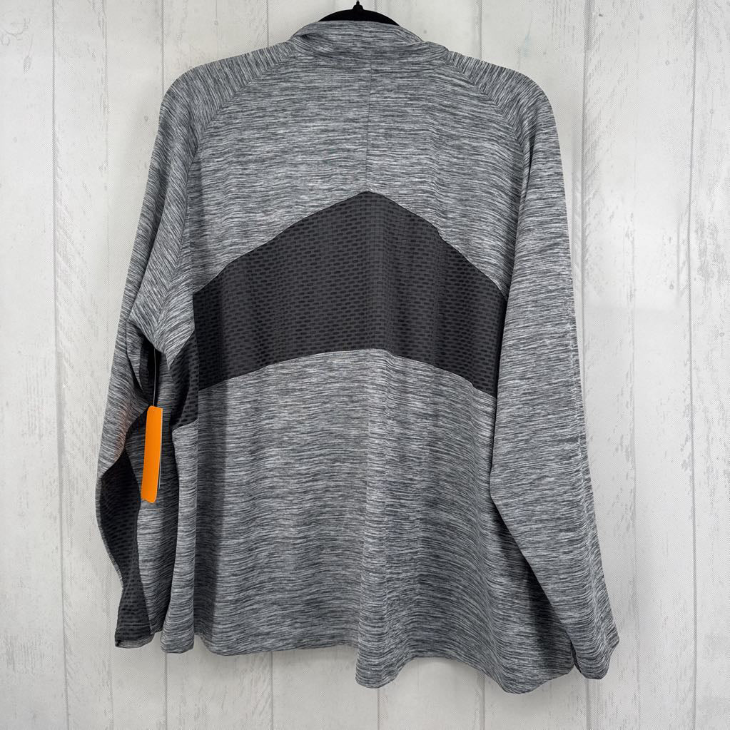 3X marled quarter zip l/s pullover