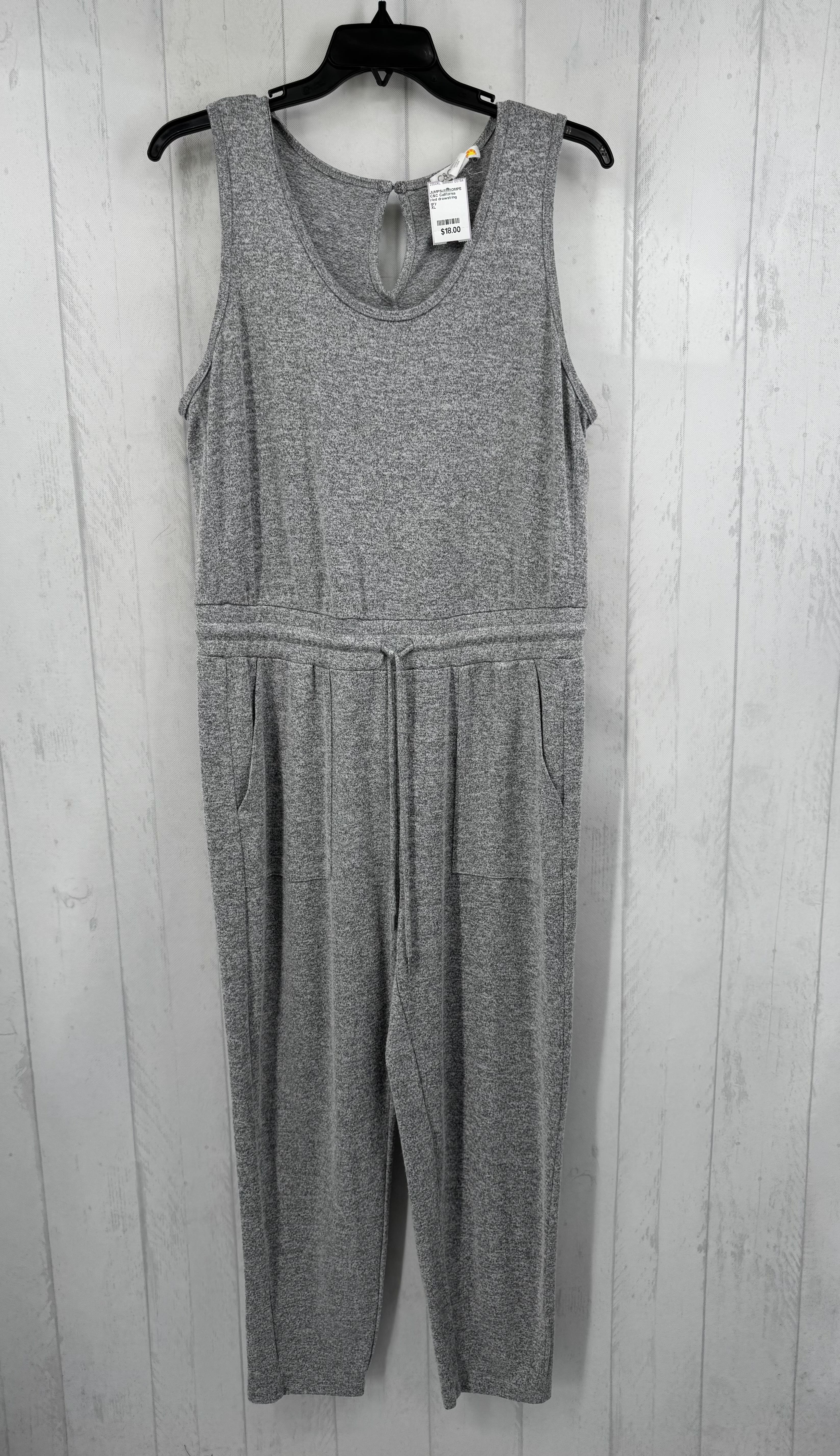 rled drawstring waist slvls jumpsuit
