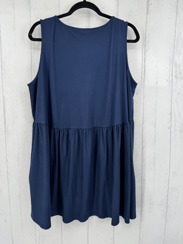 3X round neck peplum tank