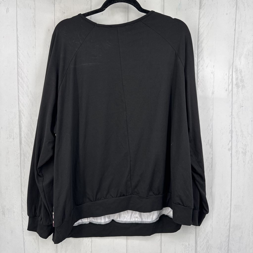 3XL animal print v-neck l/s top